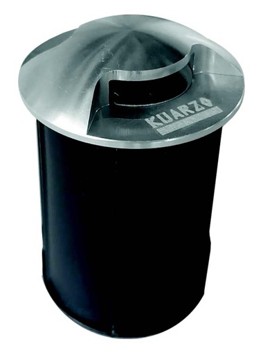 [034002 | B2619-H600] Bolardo 1L E27 Red. Aluminio Negro+Pvc Blanco-Transp (D90X600)mm Ip54