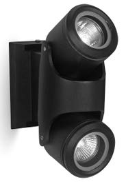 [034218 | 2100/2 BK] Aplique Pared Ext. 2L Gu10 Movible Negro Ip54