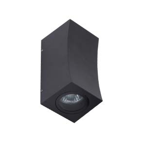 [034221 | B2282S-BK] Aplique Pared 2L Gu10 Bid. Ext. Rect. Negro (80X80X150Mm) Ip54