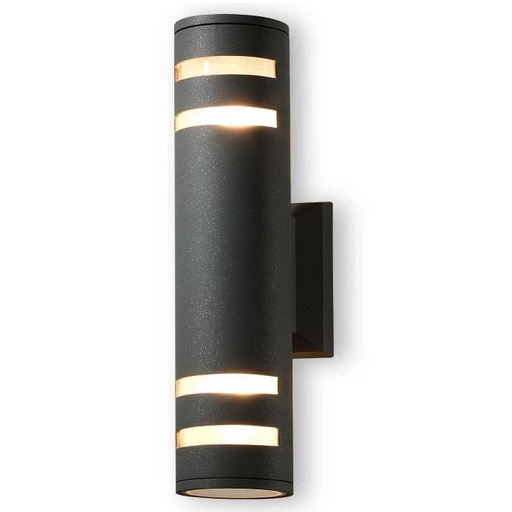 [034226 | B2045 BK] Aplique Pared 2L E14 Bid. Ext. Red. Negro (260X100Mm) Ip54