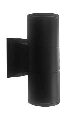 [034241 | 2022/2] Aplique Ext. Bid. 2L Gu10 Alum. Negro C/Vidrio IP54
