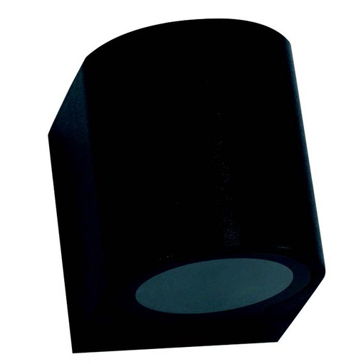 [034267 | TS127-1 Bk] Aplique Pared 1L Gu10 Redondo Plastico Negro (80X72X95Mm) Ip65