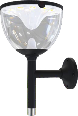 [035011 | 0356D04-01] Farol Pared Solar Led 24X19 4W Cabeza Pvc+Metal 3Tonos Luz