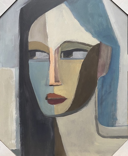 [150126 | 52GCRR0267] Cuadro Abtracto De Mujer En Tonos Azules