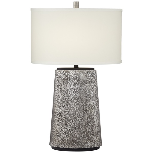 [150197 | 31H04] Lamp. Mesa Con Base De Metal Martilla Gris