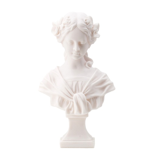 [150429 | 77354] Busto De Dama Tipo Marmol En Blanco