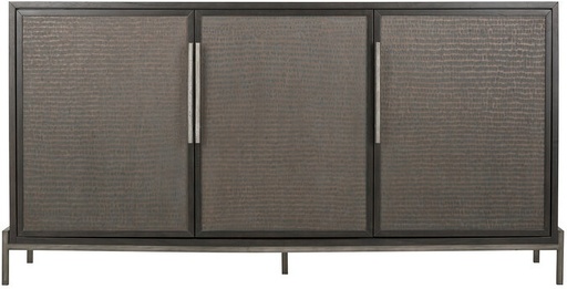 [150523 | 210051] Consola De Metal Moderna Cafe Con Textura Gris En Las Puertas