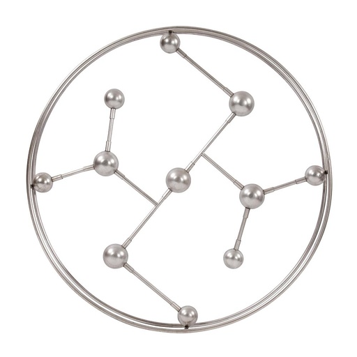 [150778 | 19124] Aplique Moderno De Metal Con Esferas Plata