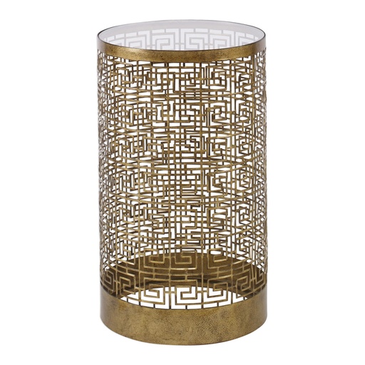 [160270 | 25046] Mesa Esquinera De Metal Moderna En Oro Viejo