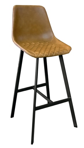 [161019 | 9085B M/4] Silla Bar Corinto Patas Metal Cuero Sintetico Camel Map/4 (65Cm Alt.)