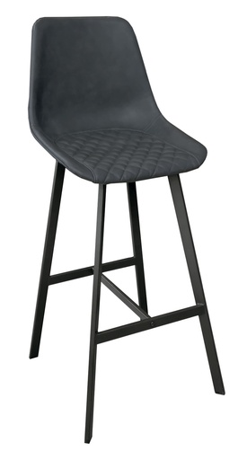 [161020 | 9085B M/7] Silla Bar Corinto Patas Metal Cuero Sintetico Gris Map/7 (65Cm Alt.)