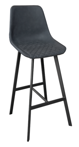 [161020 | 9085B M/7] Silla Bar Corinto Patas Metal Cuero Sintetico Negro Map/7 (65Cm Alt.)