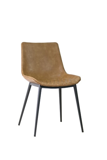 [161023 | 9085A M/4] Silla Patas Metal Cuero Sintetico Camel Map/4