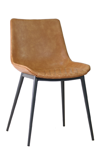 [161023 | 9085A M/4] Silla Patas Metal Cuero Sintetico Camel Map/4