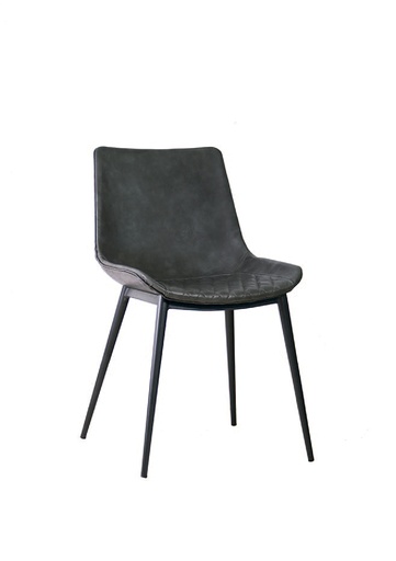 [161024 | 9085A M/7] Silla Cuero Sintetico Patas Metal Gris Map/7