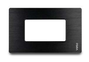 [174176 | PRE29603] Placa Toma Aluminio C/Bast Negro Premium Stilo