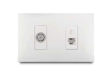 [176018 | VIV13640] Toma Mixto Tf+Tv Blanco Veto Vive