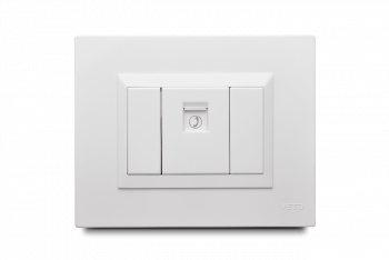 [176507 | PLU60811] Jack Telefono Simple Preensamblado Bl Veto Plura