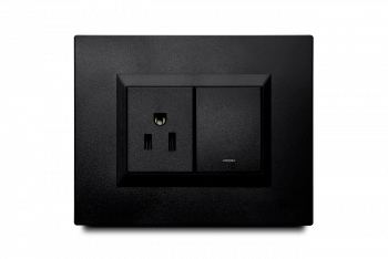 [176515 | PLU61849] Mixto Interruptor+Toma Amer 2P+E Preensamblado Ne Veto Plura