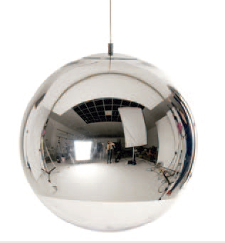 [180013 | 5091-400-CH] Lamp. Colg. Globo 1E27 D40Cm Cromada+Blanco