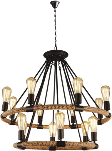 [180027 | J5142] Lamp. Colg. 8L+6L E27 Aro Soga (800X600Mm)