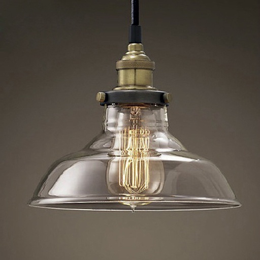 [180037 | 8033-1] Lamp. Colg. 1L E27 Metal+Vidrio Cognac (D200Mm)
