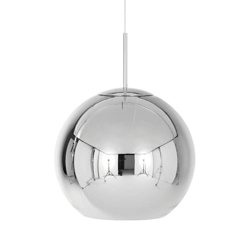 [180115 | 8021-400-CH] Lamp. Colg. Vidrio Cromado 1E27 40Cm No/Foco