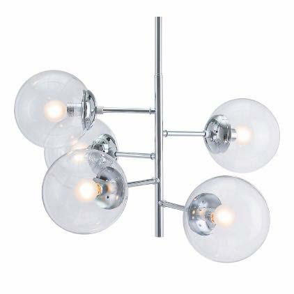 [180125 | 56060-5-CH] Lamp. Colg. 5L G9 Cromo/Vidrio Claro