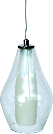 [180166 | 9029-1B Clear] Lamp. Colg. 1G9 Vidrio Claro 20X12Cm