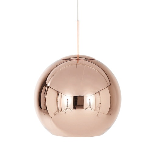 [180181 | 8021-250 cooper] Lamp. Colg. 1L E27 Red. Vidrio Cobre D250mm