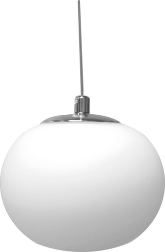 [180203 | G9-120B-opal B6] Lamp. Colg. 1L G9 Globo Achatado Vidrio Opal (D120Mm)