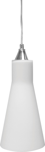 [180206 | K103-opal] Lamp. Colg. 1L E27 Concavo Satin+ Vidrio Opal (D140xH300)mm