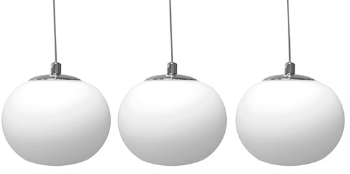 [180217 | G9-120B-3L-opal] Lamp. Colg. Ovalada 3L G9 D12Cm Base 56X6Cm Satinado+ Vidrio Opal