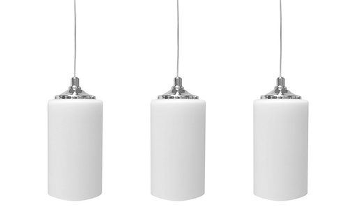 [180218 | K101-3L-opal] Lamp. Colg. 3L E14 Rectang. Satin+Vidrio Opal (D350x210)mm
