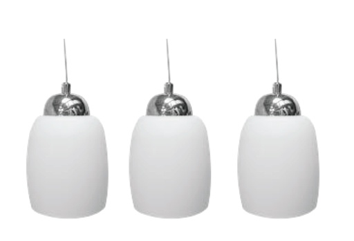[180224 | K106-3L-opal B6] Lamp. Colg. 3L E27 D10Cm Base 56X6Cm Satinado+ Vidrio Opal