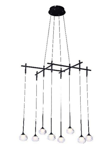 [181003 | P0059-8D] Lamp. Colg. Led Brazos Cruzados 8L 20W 3K 80X58X150Cm Negro