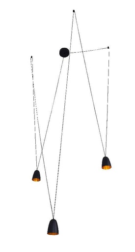 [181005 | P0184-3B] Lamp. Colg. Led 3L 21W Negro