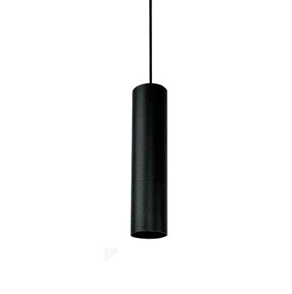 [181048 | 55x300 GU10 Negro/Plata] Lamp. Colg. P/Riel 1L GU10 Tubular Alum. Negro+Plata (D55xH300)mm