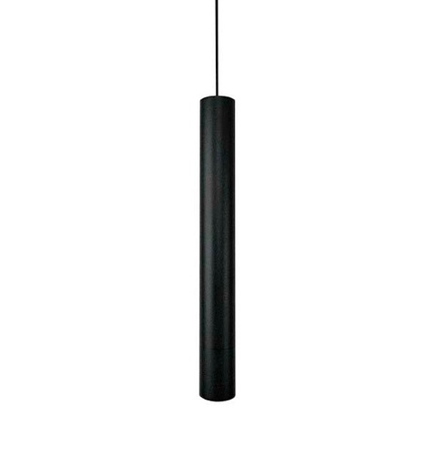 [181050 | 55x600 GU10 negro/plata] Lamp. Colg. P/Riel 1L GU10 Tubular Alum. Negro+Plata (D55xH600)mm