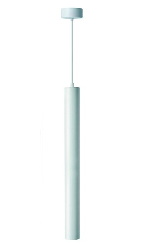 [181055 | 55x600 GU10 blanco/plata] Lamp. Colg. 1L GU10 Tubular Alum. Blanco+Plata (D55xH600)mm