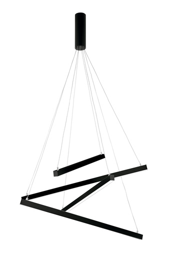 [181177 | P17806-48W-4A] Lamp. Colg. Led 4L Ab. Mod. 48w 3k Alum+Acri Negro Mate (650x1200)mm