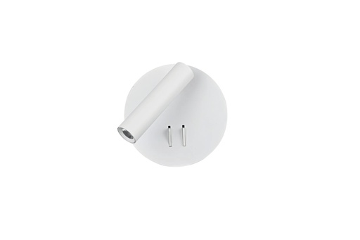 [181324 | HQ02 WH] Lamp. Pared Led 2L Moderna Base Redonda C/Doble Int. D=14Cm 3W 3K Blanco