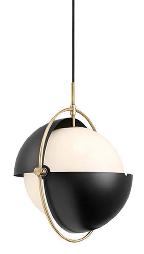 [181459 | 9902P/L black] Lamp. Colg. Aluminio Negro+Dorado Grande D45X150Cm 1E27