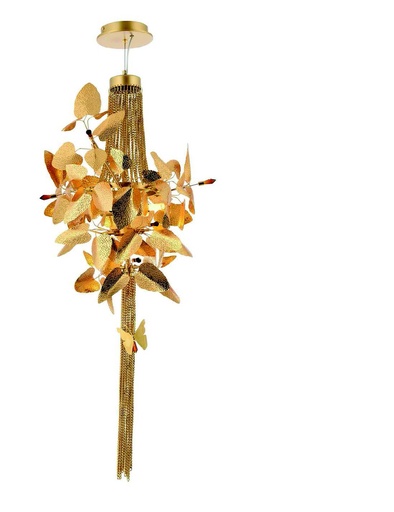 [181491 | 9957P/A] Lamp. Colg. Hojas Y Cadenas 35X10Cm