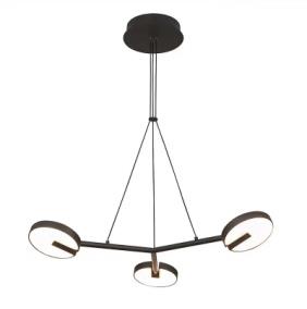 [181522 | X8015-D3 50W] Lamp. Colg. Led 3L L700Xd650Xh1600Mm Negro Metal 13W 3K