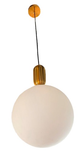 [181534 | MG8110-300 gold E27] Lamp. Colg. 1L E27 Dorado Metal+Opal Glass (D300)Mm