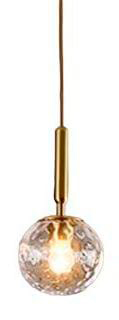 [181544 | Y8851-D1] Lamp. Colg. 1L E27 Dorado Metal+Cognac Glass (D150)Mm