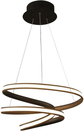 [181623 | PPF2861/S] Lamp. Colg Led 45W T/Espiral 3K D44Cm L120Cm Chocolate