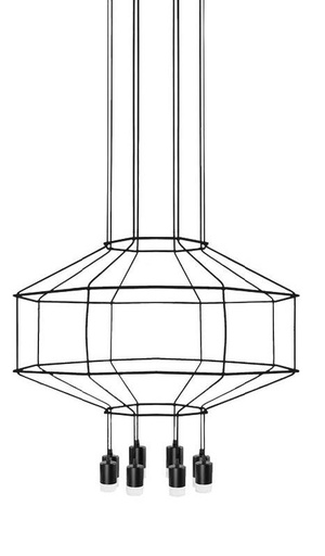 [181758 | YB-004-8L] Lamp. Colg. 8L G9 T/Jaula Metal+Acrilico 80X200Cm