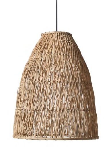 [181906 | DD-7090] Lamp. Colg. 1L E27 Rattan Natural (420X520Mm)